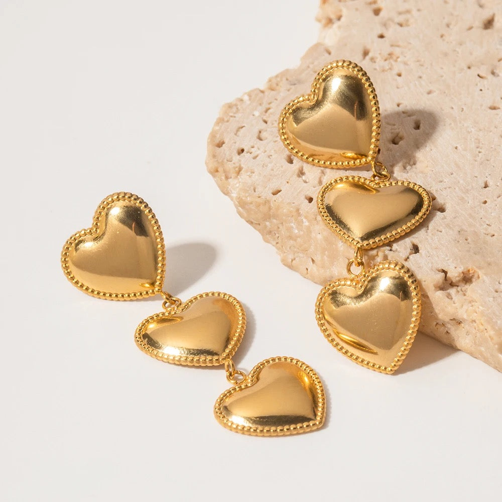 THREE OF HEARTS EARRINGS